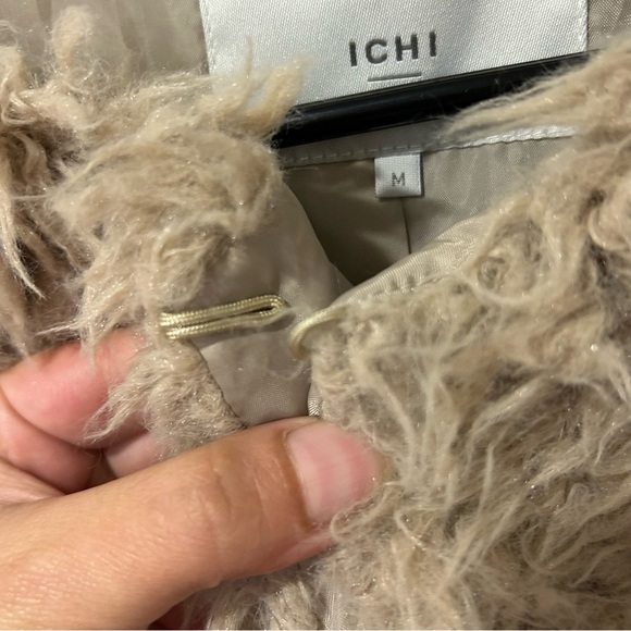 ICHI Tan Faux Fur Vest Size M - Picture 5 of 5